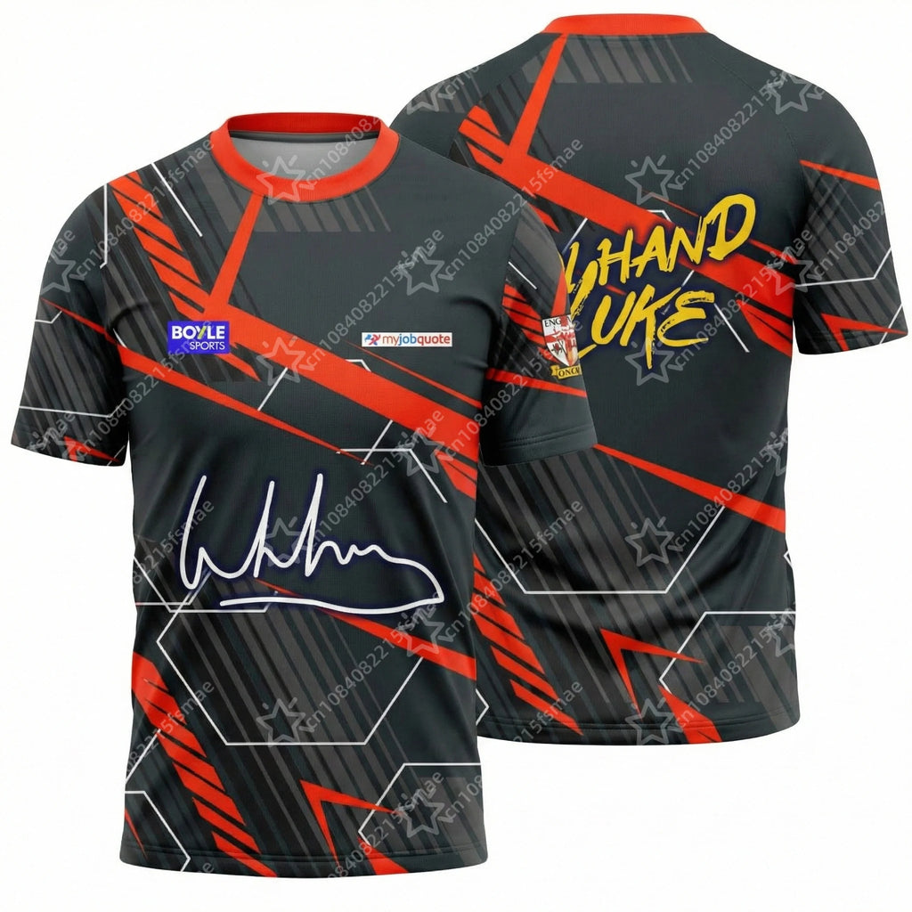 2026 PDC Luke Humphries Darts Jersey Cool Hand Luke Shirt 3D Print Blue Graffiti Sportswear Short Sleeve Tee Professional Tops