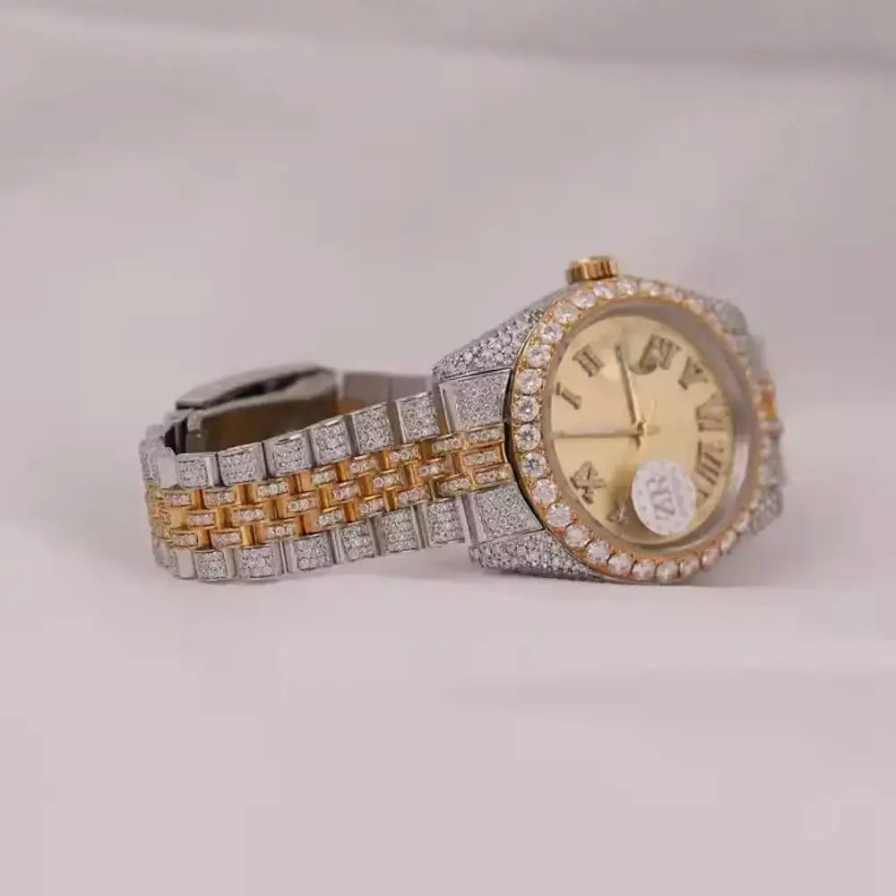 Fancy Vvs1 Men's  Hip Hop Bust Down Iced Out Moissanite Watch Best selling Wholesale Price and Free Shipping Luxury Watch
