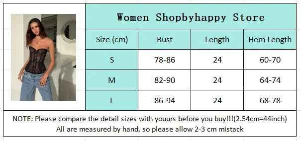 Sexy Women Black Lace Corset Vest Fashion See Through Hollow Out Strapless Top Chic Autumn 2025 New Party Lady High Street Vests