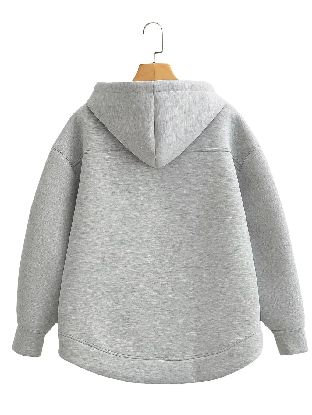 HH Winter New Women's Zipper Hoodie Coat High Street Double Pockets Jakcet Oversize Loose Sweatshirts Outerwear Top