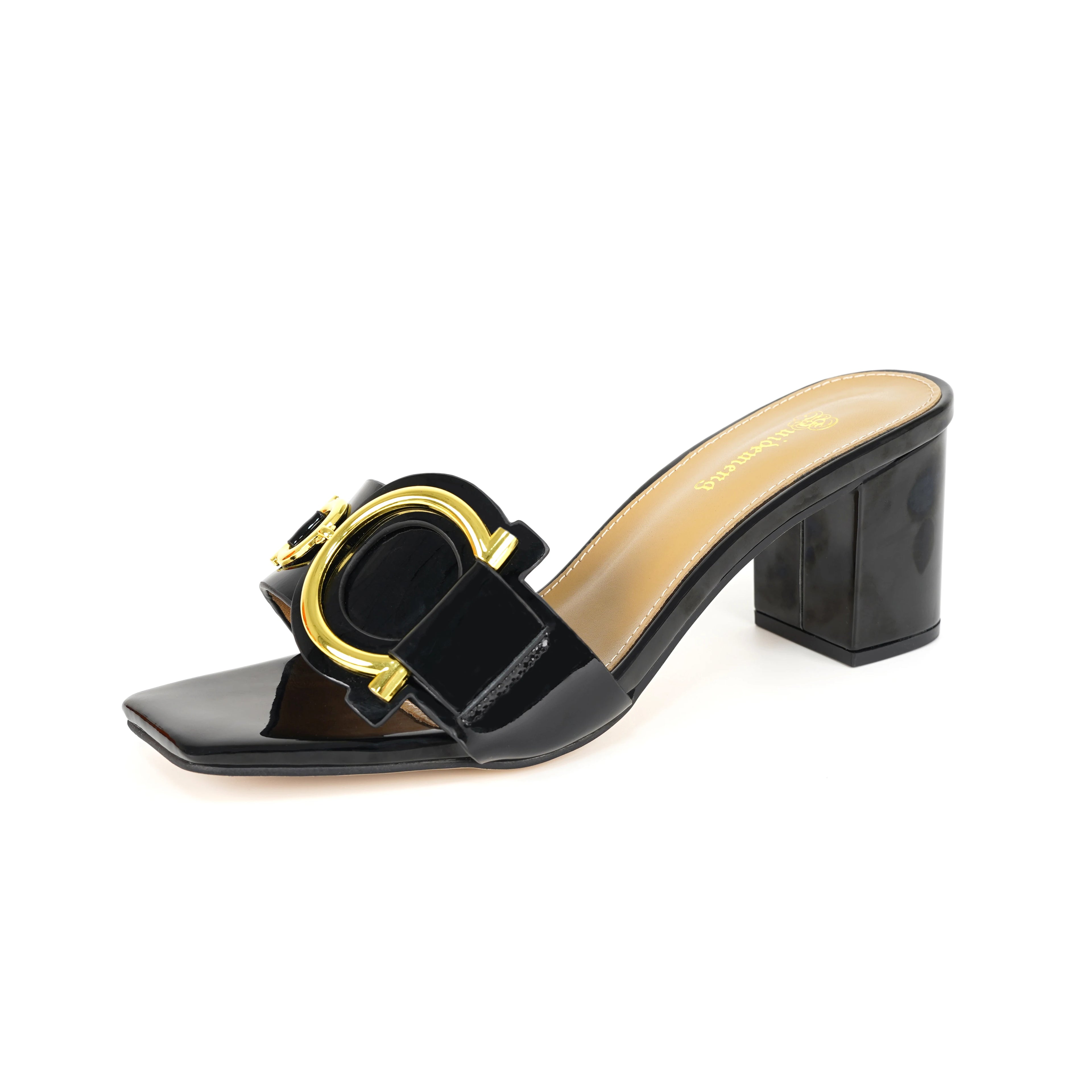 2024 ladies slippers leather open toe fashion ladies high heels luxury party shoes plus size 35-44 outdoor women's shoes