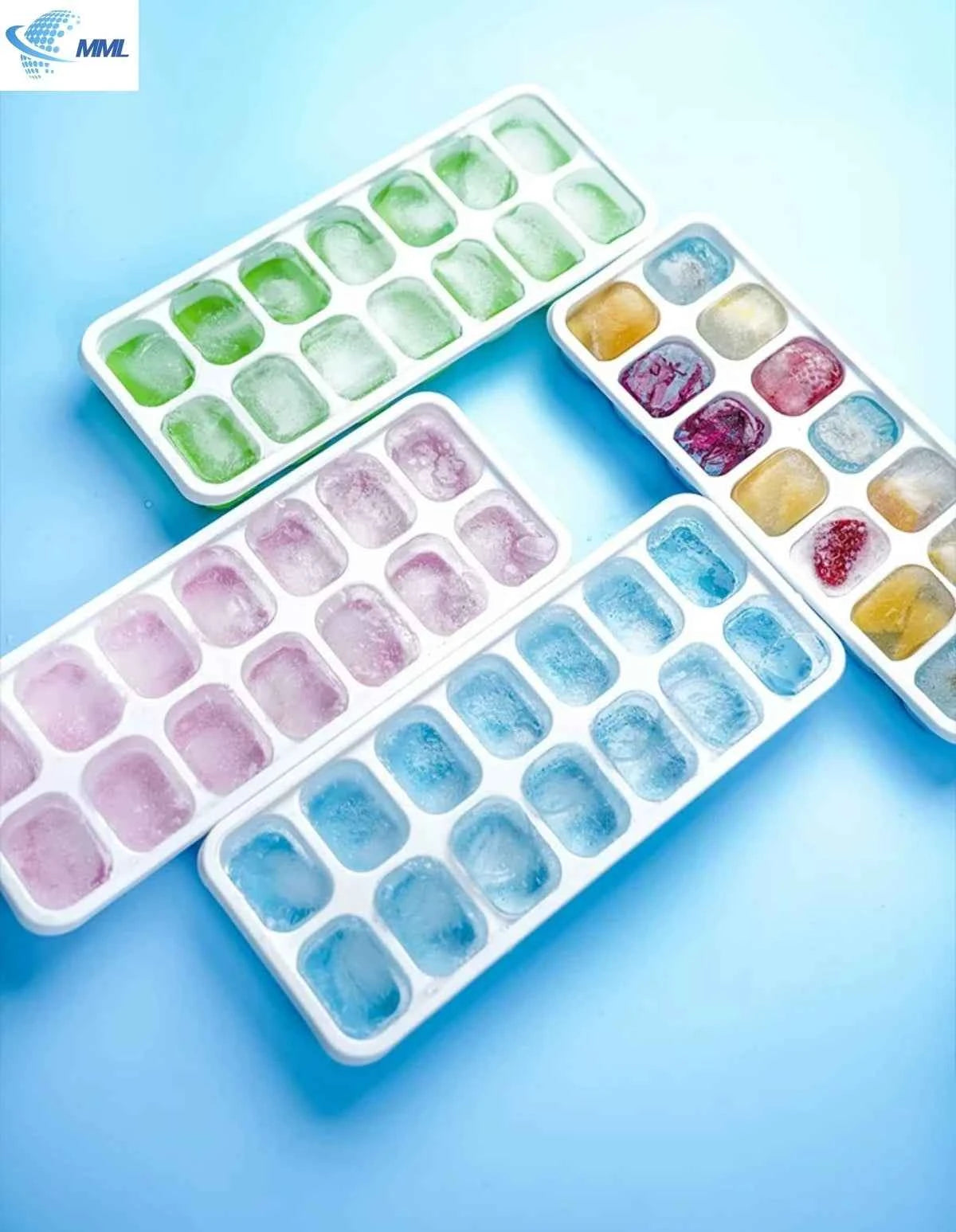 14 Grids Fruit Ice Maker with Removable Ice Cube Trays Reusable Silicone Ice cube Mold Lids Kitchen Tools Freezer Summer Mould