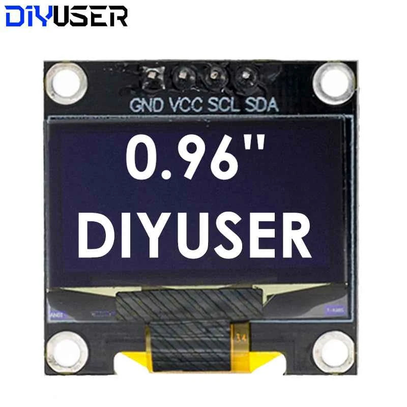 0.96 Inch OLED Display Module I2C IIC Serial White Screen 128x64 SSD1306 Driver Board Compatible with Arduino ESP32 STM32