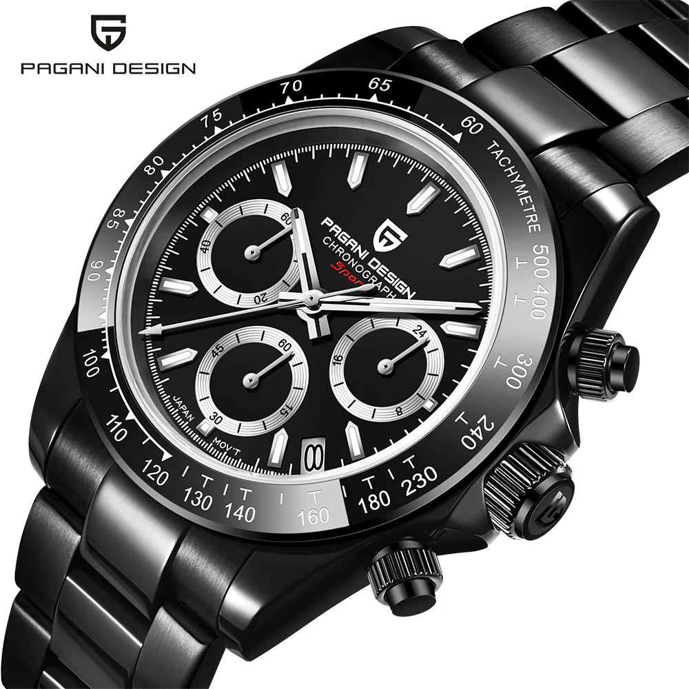 PAGANI DESIGN 2024 New PD-1644 Meteorite Dial Fashion Men Quartz Wristwatches 100M Sapphire Glass Chronograph relogio masculino