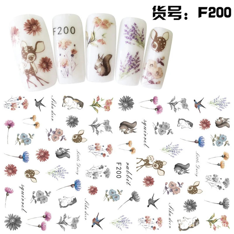 3D Dandelion Peach Blossom Maple Leaf Nail Sticker Nail Art Decoration Color Flower Nail Decal Nail Art Supplies Nail Parts
