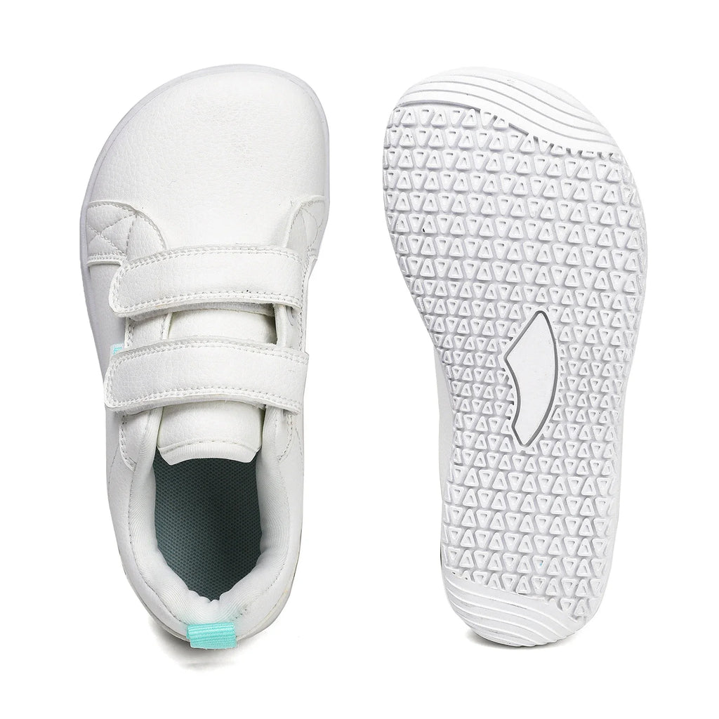 Kids Barefoot Shoes Boys Girls Wide Toe Minimalist Fashion Sneakers Lightweight Hook Loop Artificial Leather Walking Flats
