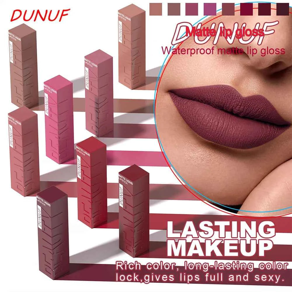 Matte Velvet Lipstick Lip Gloss Waterproof Smooth Long-Lasting Non-sticky Non-transfer Deep Red Nude Y2K Daily&Party Makeup Gift