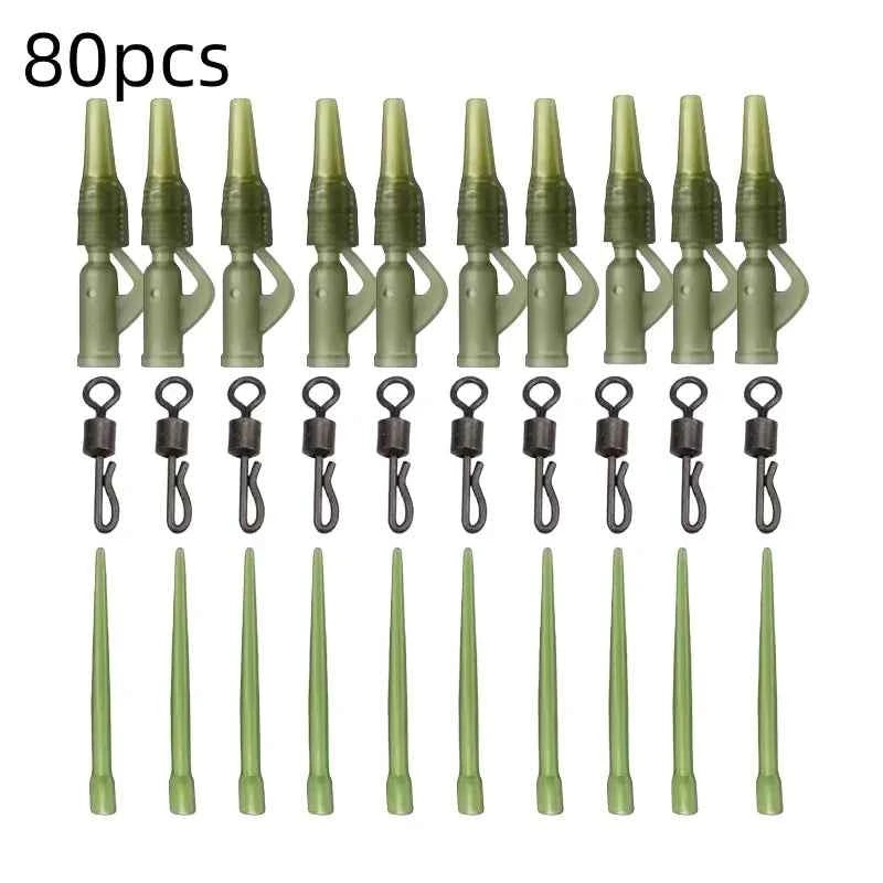 40PCS/lot Carp Fishing Accessories Lead Clip Quick Change Swivel Tail Rubber Anti Tangle Sleeves for Carp Rigs Fishing Tackle