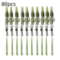 40PCS/lot Carp Fishing Accessories Lead Clip Quick Change Swivel Tail Rubber Anti Tangle Sleeves for Carp Rigs Fishing Tackle