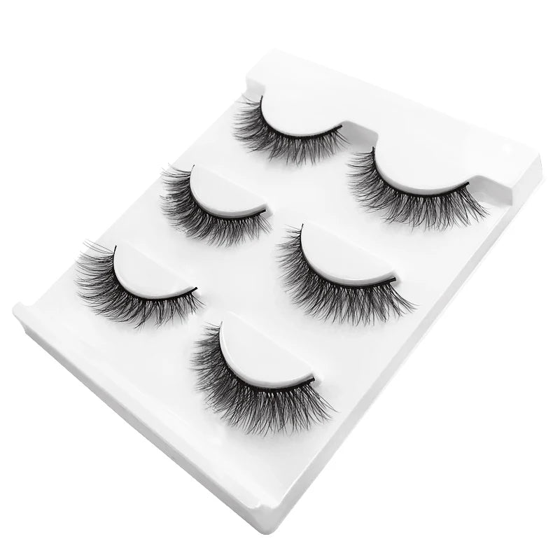 SHIDISHANGPIN 3 pairs 27 styles 3D Faux Mink Hair Soft False Eyelashes Fluffy Wispy Thick Fake Lash Handmade Eyelash Eye Makeup