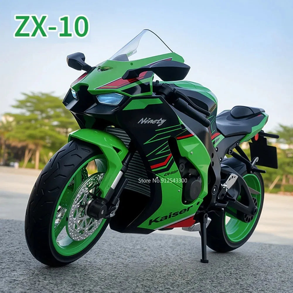 1:9 Scale 1299 Kawasaki ZX-10R Motorcycle Model Toy Car Diecast Metal Shock Absorption Racing Motor Models Boys Birthday Gifts