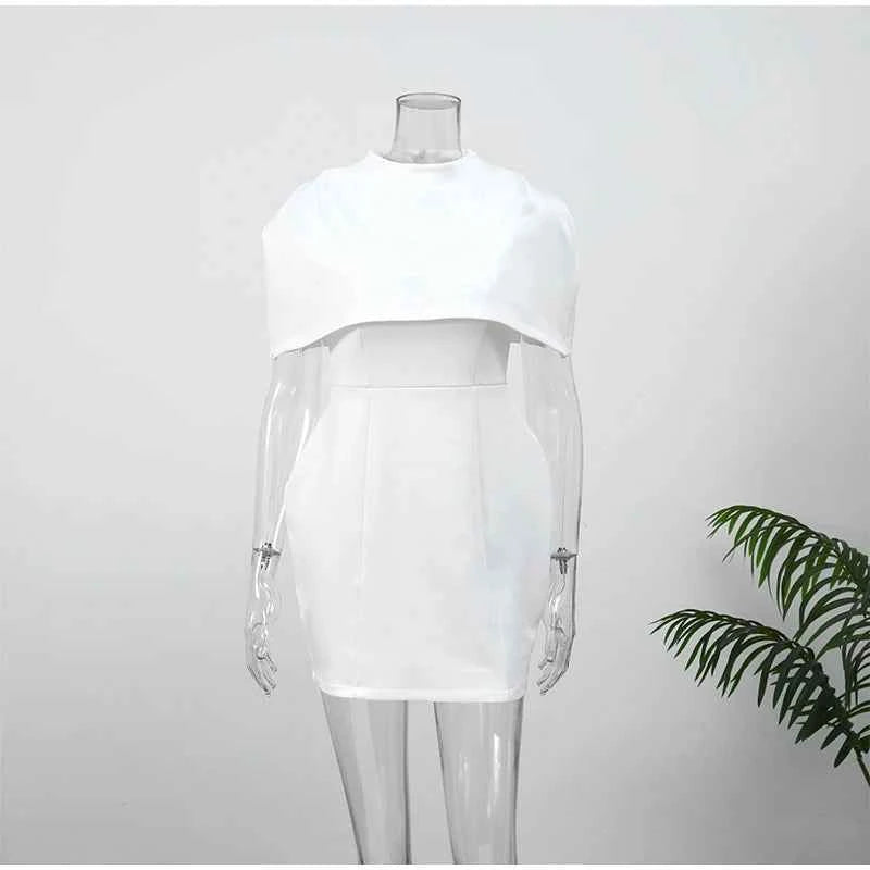 Cinching Waist Solid Mini Dresses Women Elegant Cap Sleeves Slim Fit Short A Line Dress 2025 New Summer Vacation Party Gowns