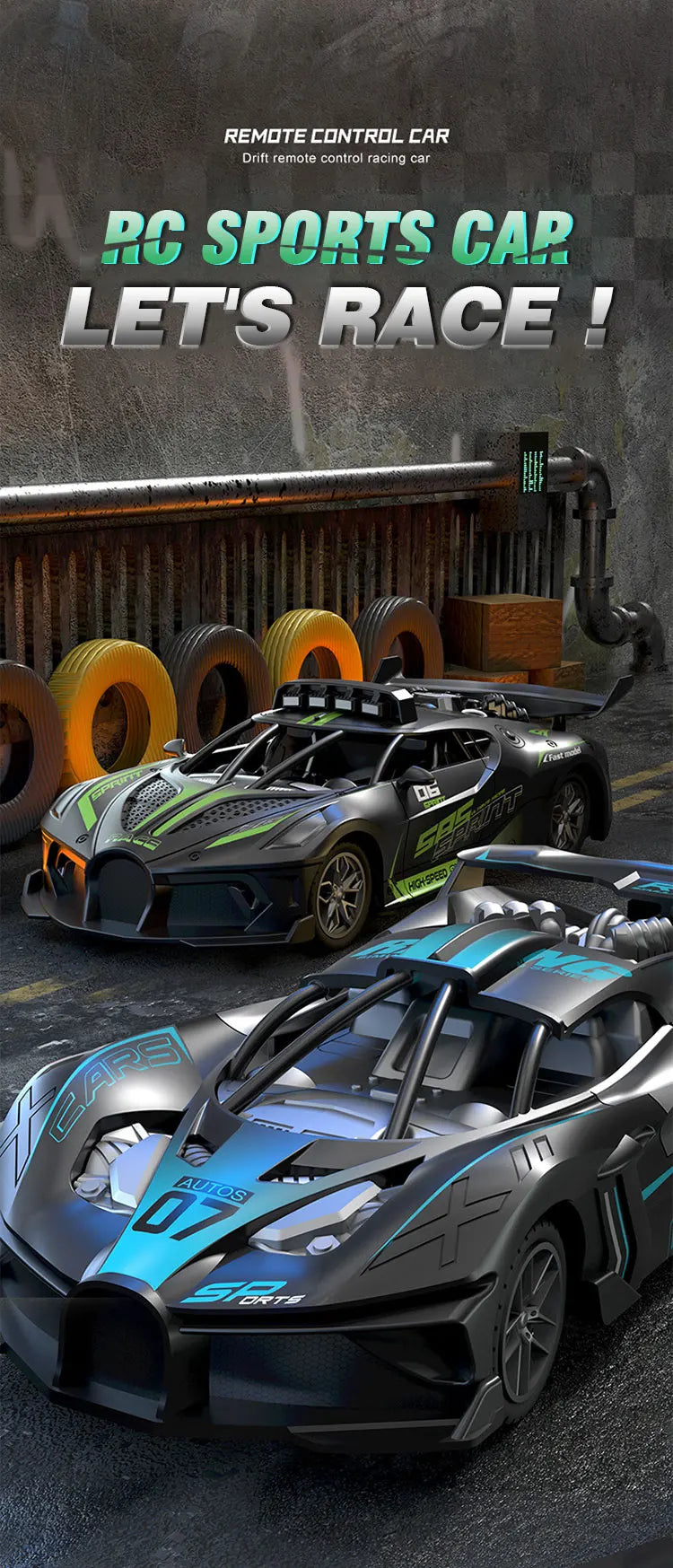 RC Car Toy Drift Racing Remote Control Car High Speed Off Road Racing Car Toys for Boys Christmas Indoor Outdoor Xmas Gifts