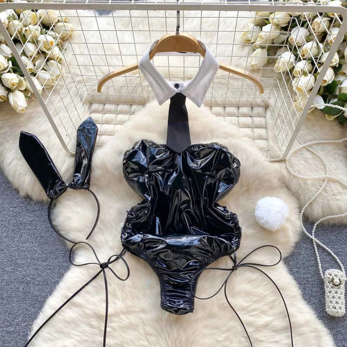 Girls Sexy Cute Japanese JK Uniform  Mini Checkered Strap Skirt Off Shoulder High Waist Elastic Cosplay Dress Hot Sweet Pajama