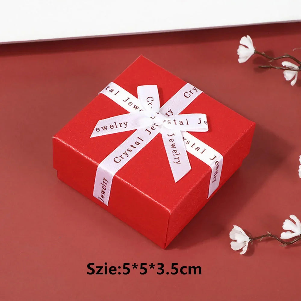 Square Jewelry Packaging Case Flower Print Bracelet Display Box 9*9*3cm Necklace Cardboard Gift Box Jewelry Organizer Cases