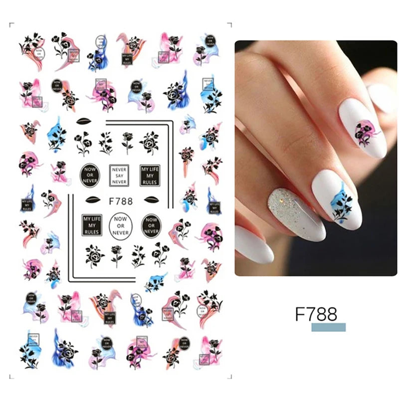 3D Dandelion Peach Blossom Maple Leaf Nail Sticker Nail Art Decoration Color Flower Nail Decal Nail Art Supplies Nail Parts