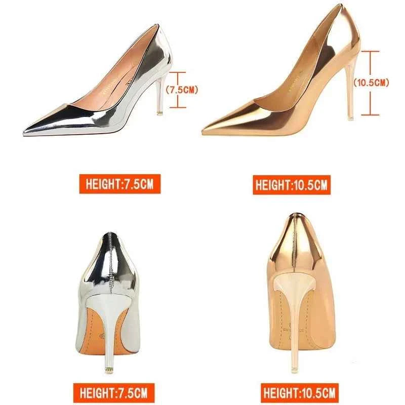 BIGTREE Shoes Classic Pumps Patent Leather Women Pumps Fashion Women Wedding Shoes High Heels Stiletto 10.5 Cm 7.5 Cm Lady Shoes