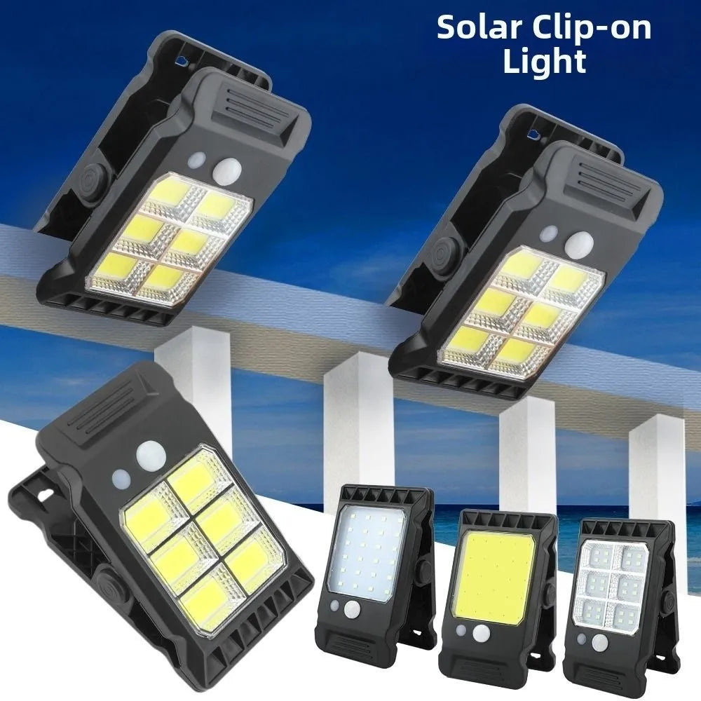 Motion Sensor Solar Garden Lights Solar Powered 3 Modes Solar Clip-on Lamp Waterproof Easy To Install Garden Wall Light