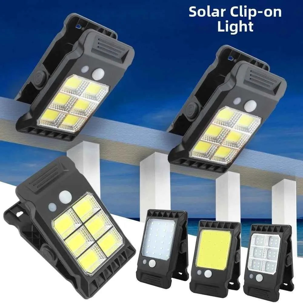 Motion Sensor Solar Garden Lights Solar Powered 3 Modes Solar Clip-on Lamp Waterproof Easy To Install Garden Wall Light