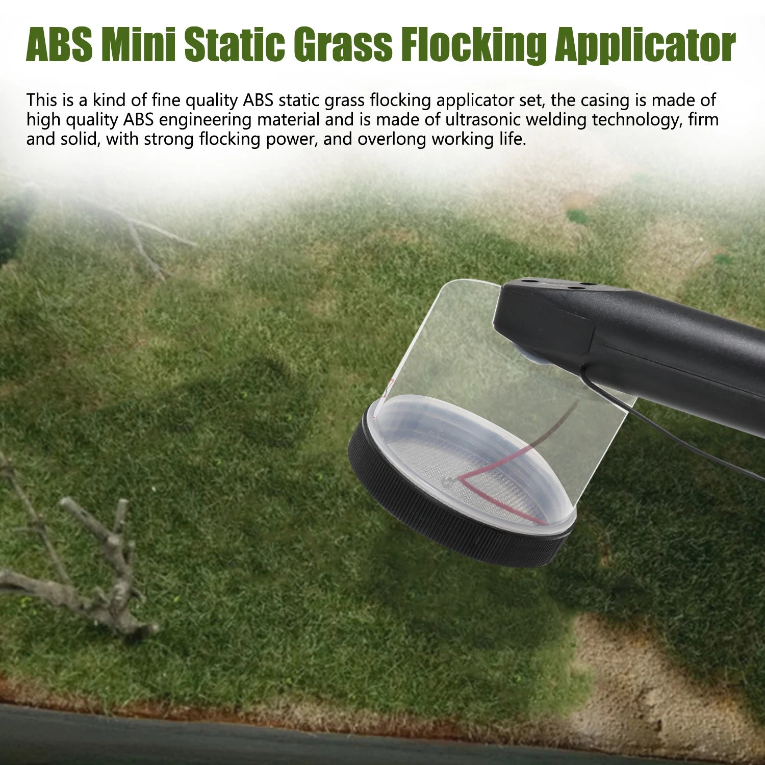 ABS Antiskid Handle Mini Static Grass Flocking Applicator with 4 Colors of Grasspowders for DIY Scenic Modelling Sand Table