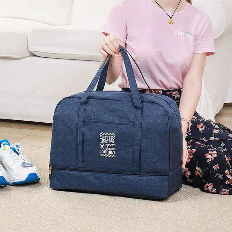 Fashion Folding Travel Bag Women Oxford Travel Weekend Overnight Bags Large Capacity Hand Luggage Tote Duffel Accessory Supplies