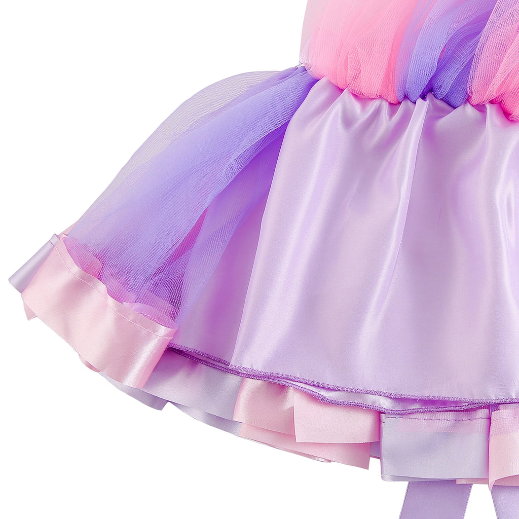 Mini skirt Party With Hairpin 2024 Tutu Skirt Baby Girl Skirts Princess Rainbow Tulle Skirts Girls Clothes Children Clothing