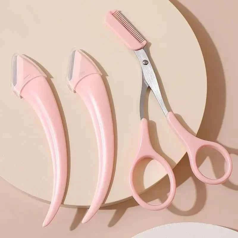 Complete Eyebrow Grooming Kit with Precision Trimmer Razor and Scissors Comb Set Easy-to-Use Beauty Tools for Novice Users