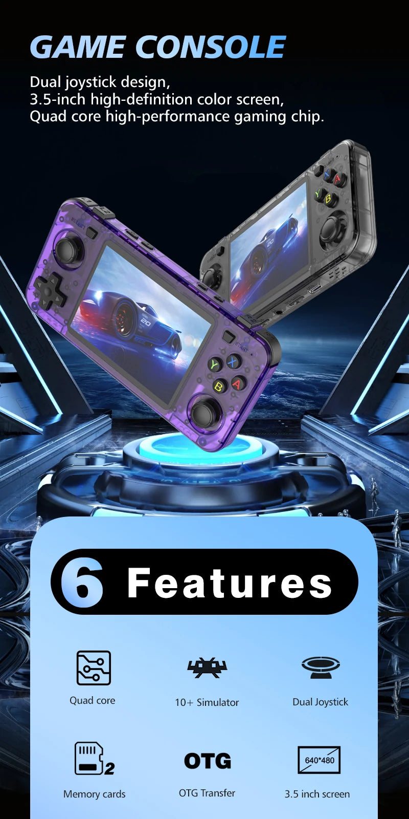 R36H Retro Handheld Console Open-Source Arkos System Classic Game Consoles 3.5" IPS Screen R36S Portable Video Player Boy Gift