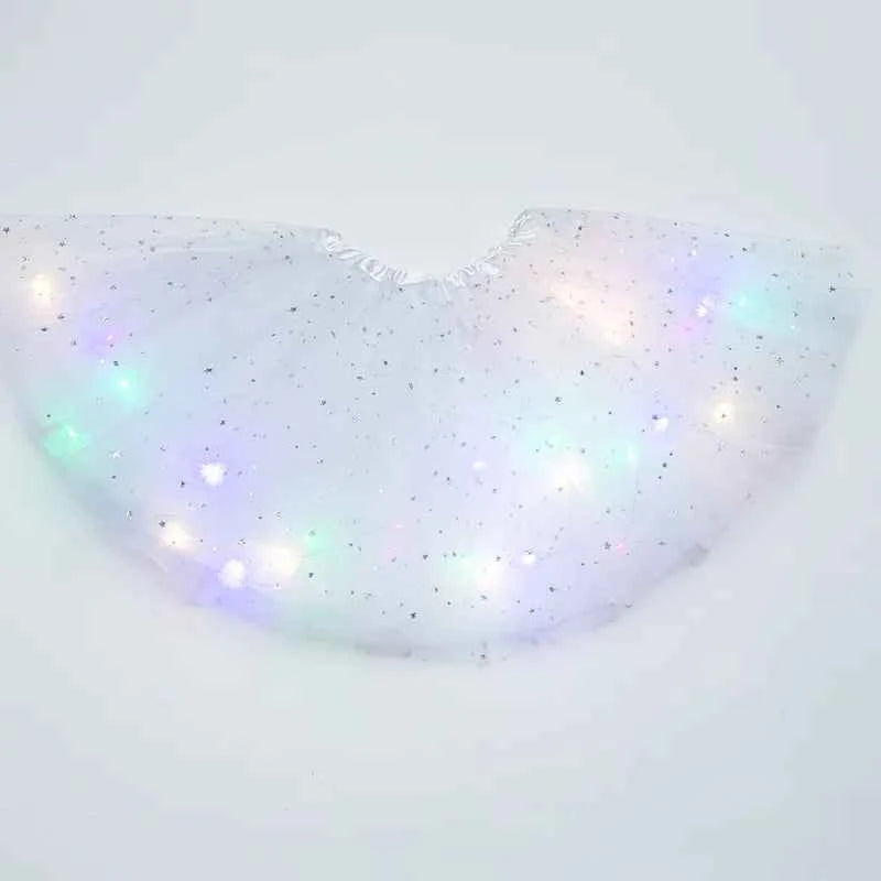 LED Glowing Light Kids Girls Princess Tutu Skirts Children Cloth Wedding Party Dancing Miniskirt Costume Cosplay Led Clothing