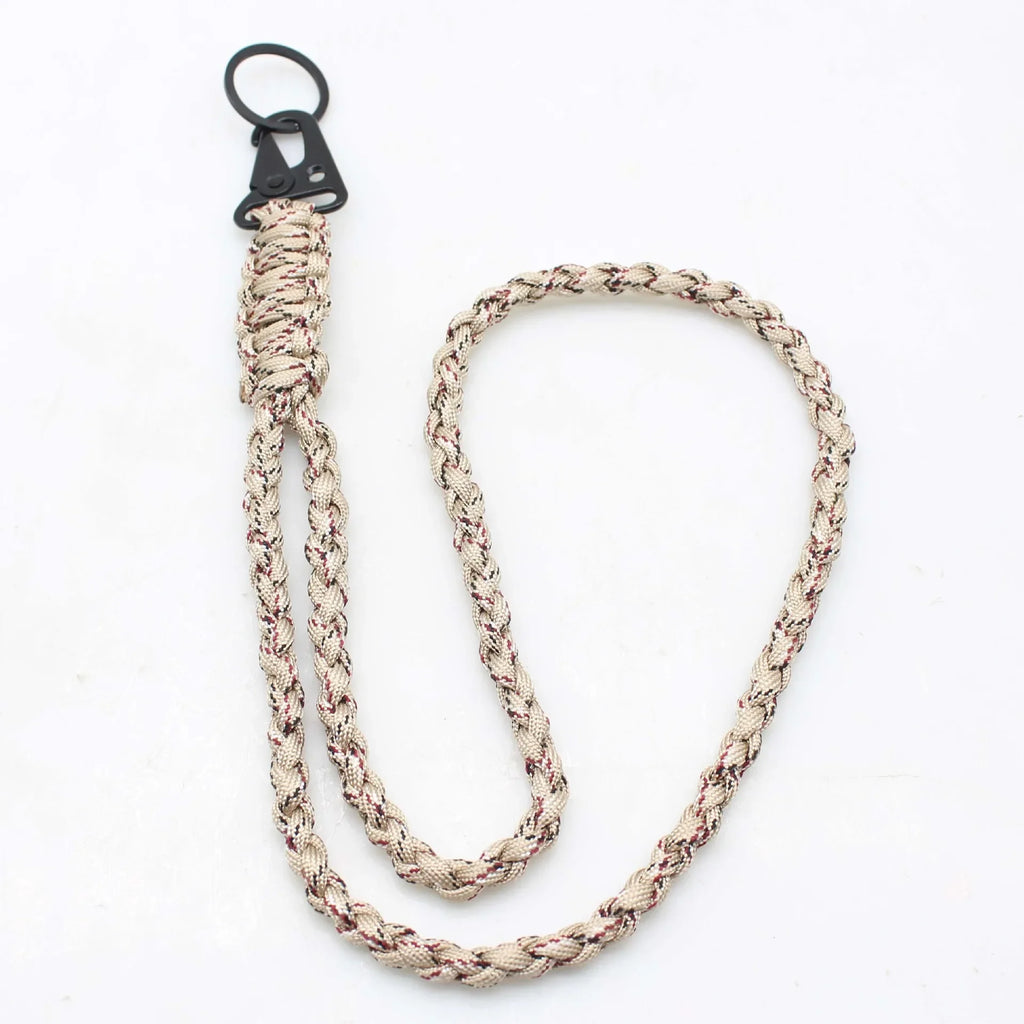 Outdoor Paracord Rope Keychain EDC Survival Kit Cord Camera Telescope Phone Lanyard Military Emergency Strap for Hiking Camping