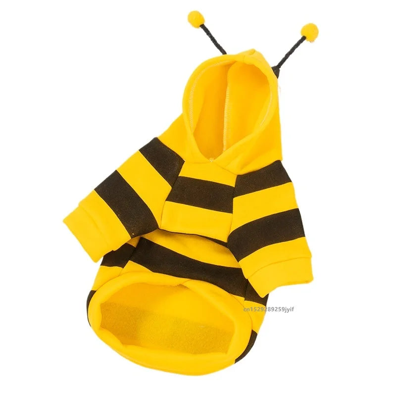 Dogs & Cats Bee Pet Puppy Coat Apparel Outfit Dog Hoodies Winter Warm Cat Cosplay Costume Holiday Outfit for Small Medium