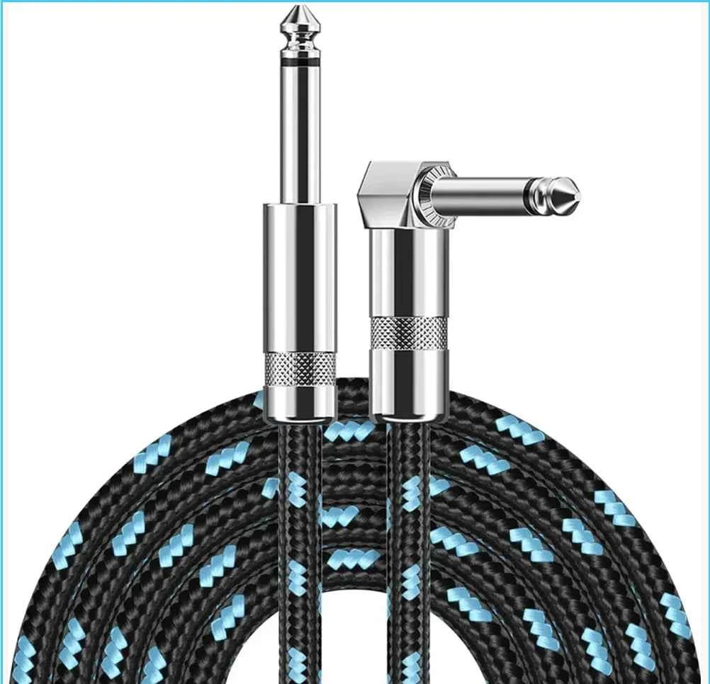 Guitar Cable 10/20ft Electric Instrument Bass AMP Cord for Electric Guitar Mandolin, Pro Audio (Right Angle to Straight, Black)