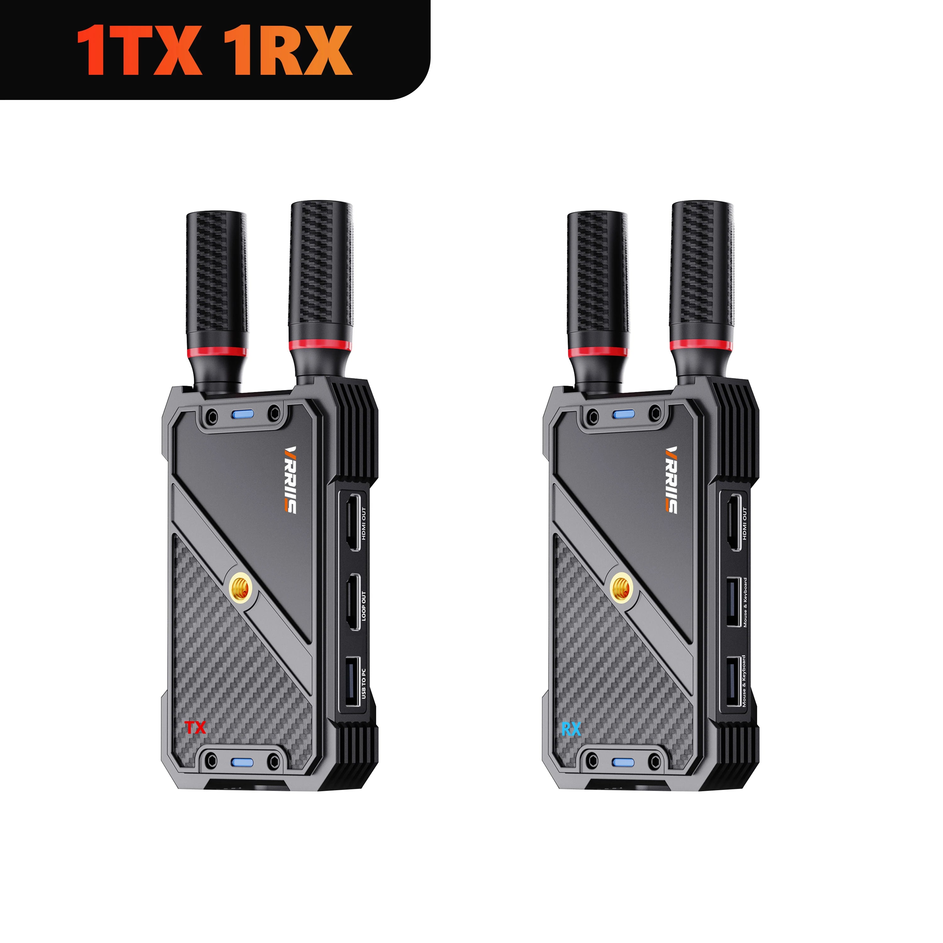 400M Wireless Transmitter and Receiver HDMI Video KVM Extender 5G 1080P 0.05S Latency with USB-C Mouse for PC Laptop Camera