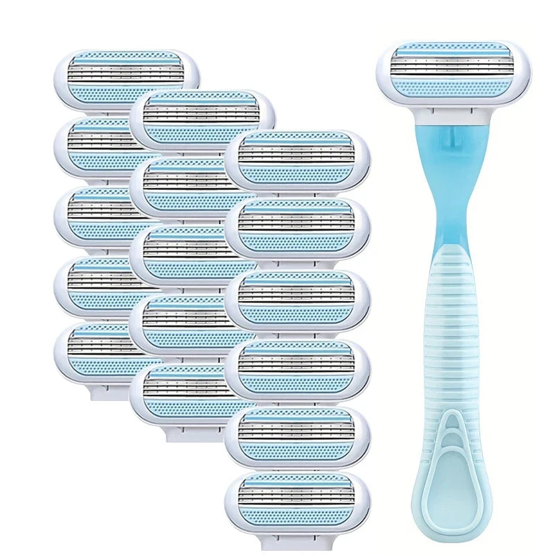 1handle 16blades Color Women’s Stainless Steel Safety Razor For Smooth Shaving