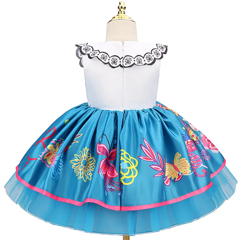 Little Girl Mirabel Dress Encanto Charm Disguise Costume Toddler Girl Birthday Party Fantasy Outfits Kids Princess Dress