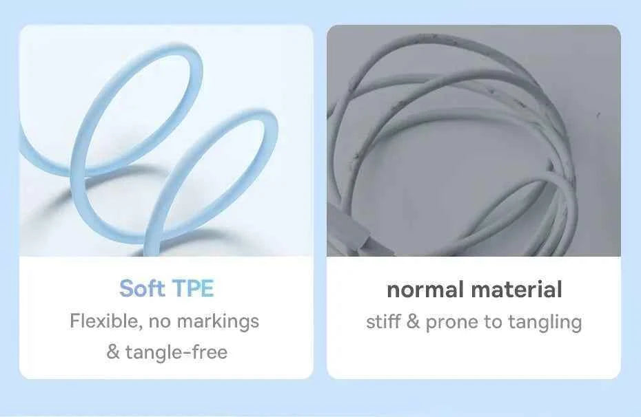 Baseus TPE 2.4A Fast Charging USB Cable for iPhone 14 13 Pro Max Xs Xr X 8 Plus Cable for iPhone iPad Air Mini 4 Charger Cable