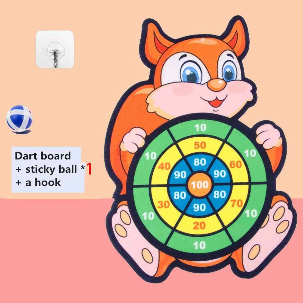 Child Montessori Toys for Kids 2 to 4 Years Old - Cartoon Animal Dart Board Sticky Ball Family Interactive Educational Toys