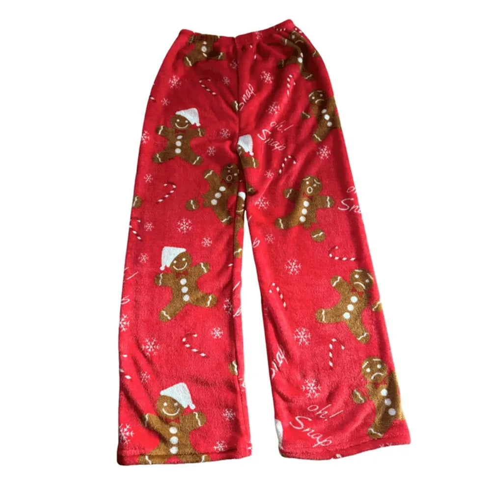 2025 New Anime Plush Sleepwear Pants Cartoon Casual Halloween Sleepwear Warm Home Clothes Couple Sleepwear