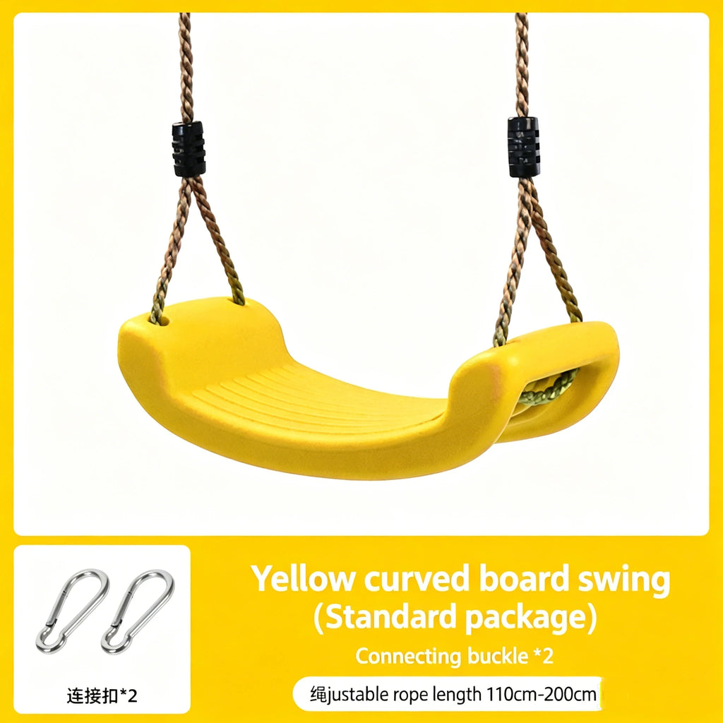 Kids  Anti-Tip Curved Swing Seat Indoor Outdoor Garden Swing Board with Hanging Rope Children Playground Swing Accessories