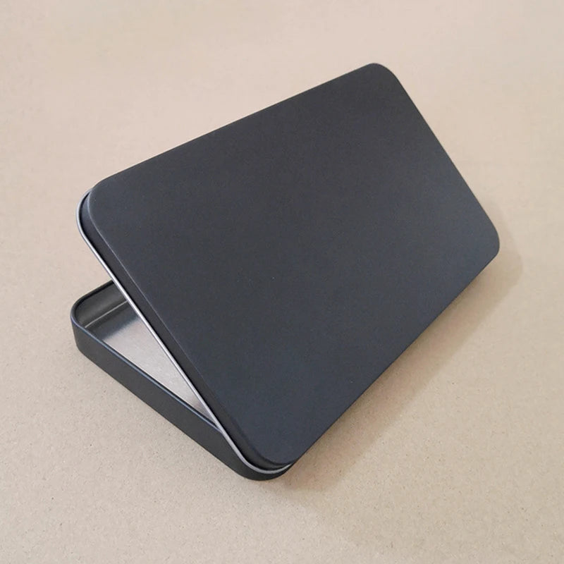 〔W〕Household Iron Storage Box Tin Box Container Empty Hinged Lid Empty Storage Box Candy Card Jewelry Organizer〔Winter1〕