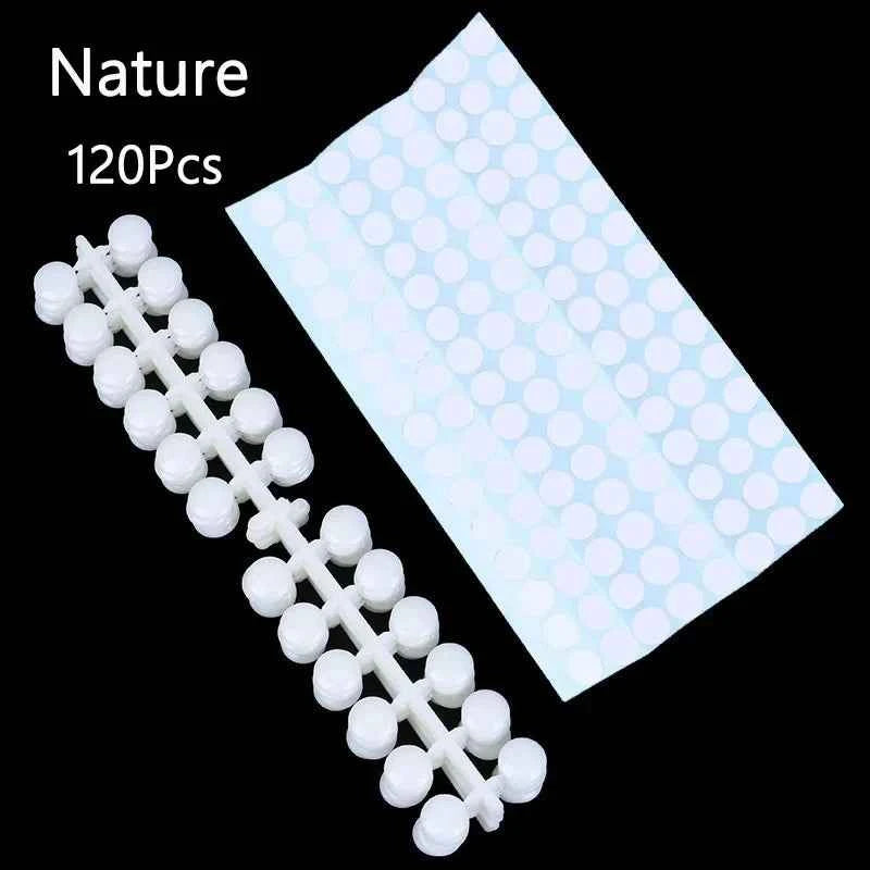 240 Pcs Round False Nail Display Tips Fake Nail Color Chart Nail Swatch Sticks with Adhesive Sticker