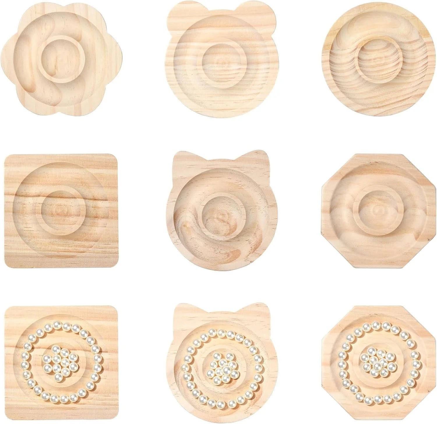 DIY Wooden Bead Board Bracelet Design Board Beading Jewelry Organizer Tray Mats for Jewelry Making and Display