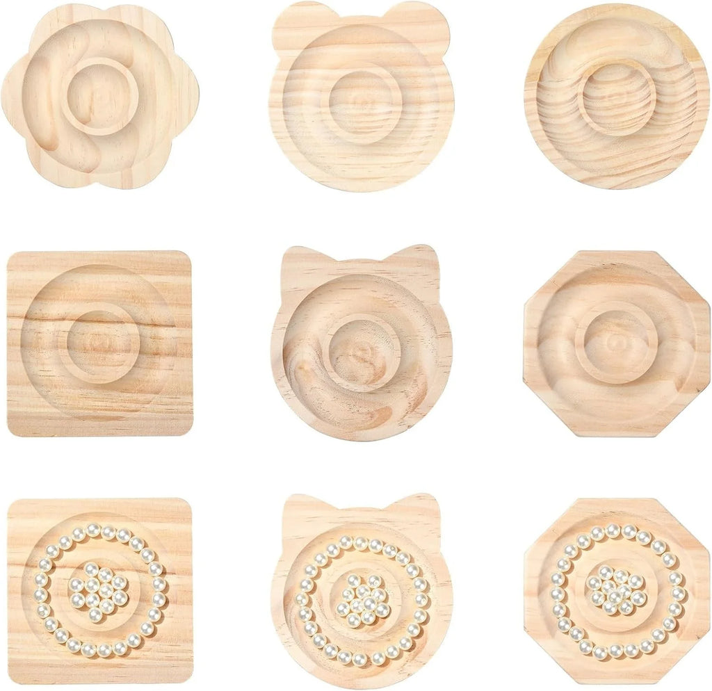 DIY Wooden Bead Board Bracelet Design Board Beading Jewelry Organizer Tray Mats for Jewelry Making and Display