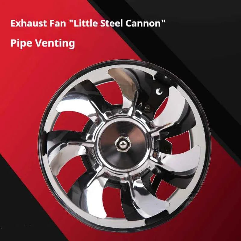 HOMEFISH 4'' 6'' 8'' Metal Pipe Exhaust Fan Mini Extractor Duct Fan For Bathroom Toilet Wall Ventilation