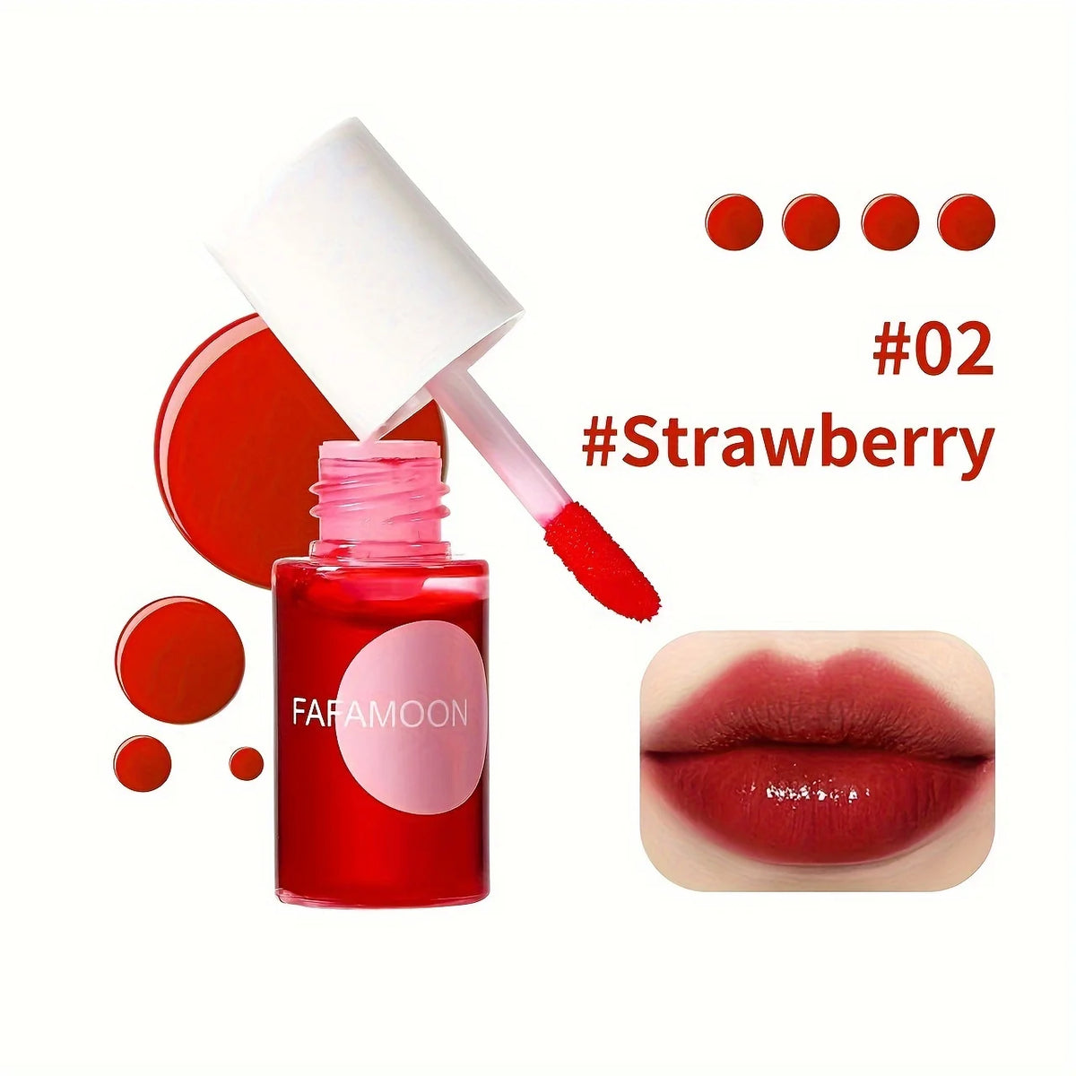 02 Color Fruity Lip Tint Water Gloss – Long-Lasting Liquid Lipstick
