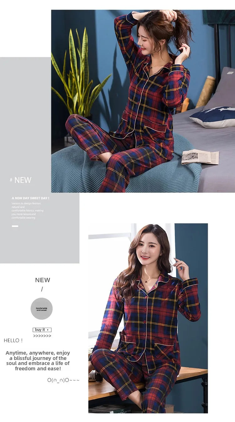 100% Pure Cotton Long Sleeve Sleepwear Set for Elderly Women Spring Summer Autumn Home Clothes Outwear Comfortable Home Suit