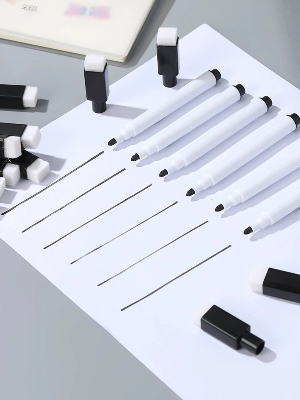 25/50Pcs Black Dry Erase Markers with Eraser Cap-MiniWhite Board Marker for Office School Supplies-Vastea