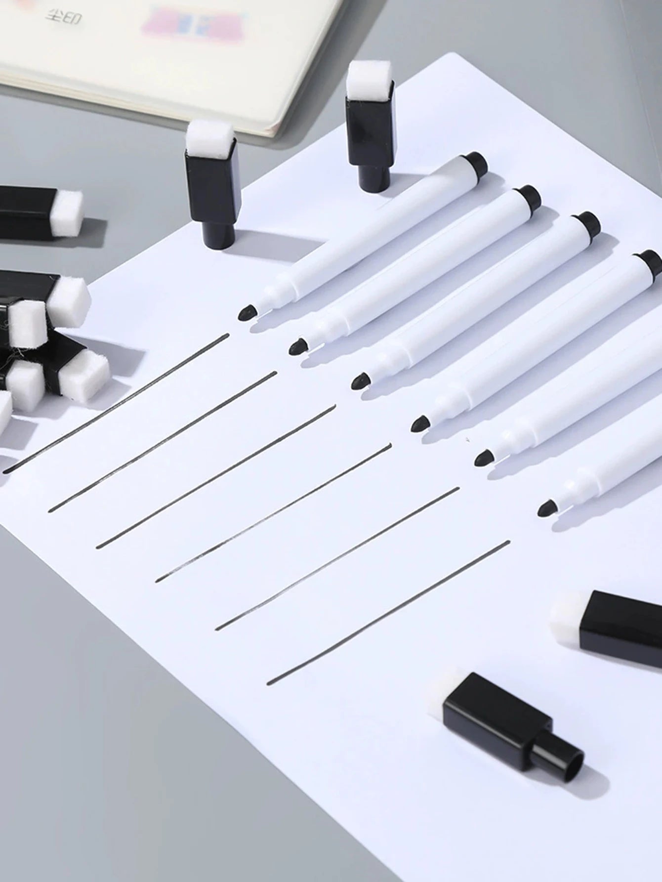 25/50Pcs Black Dry Erase Markers with Eraser Cap-MiniWhite Board Marker for Office School Supplies-Vastea