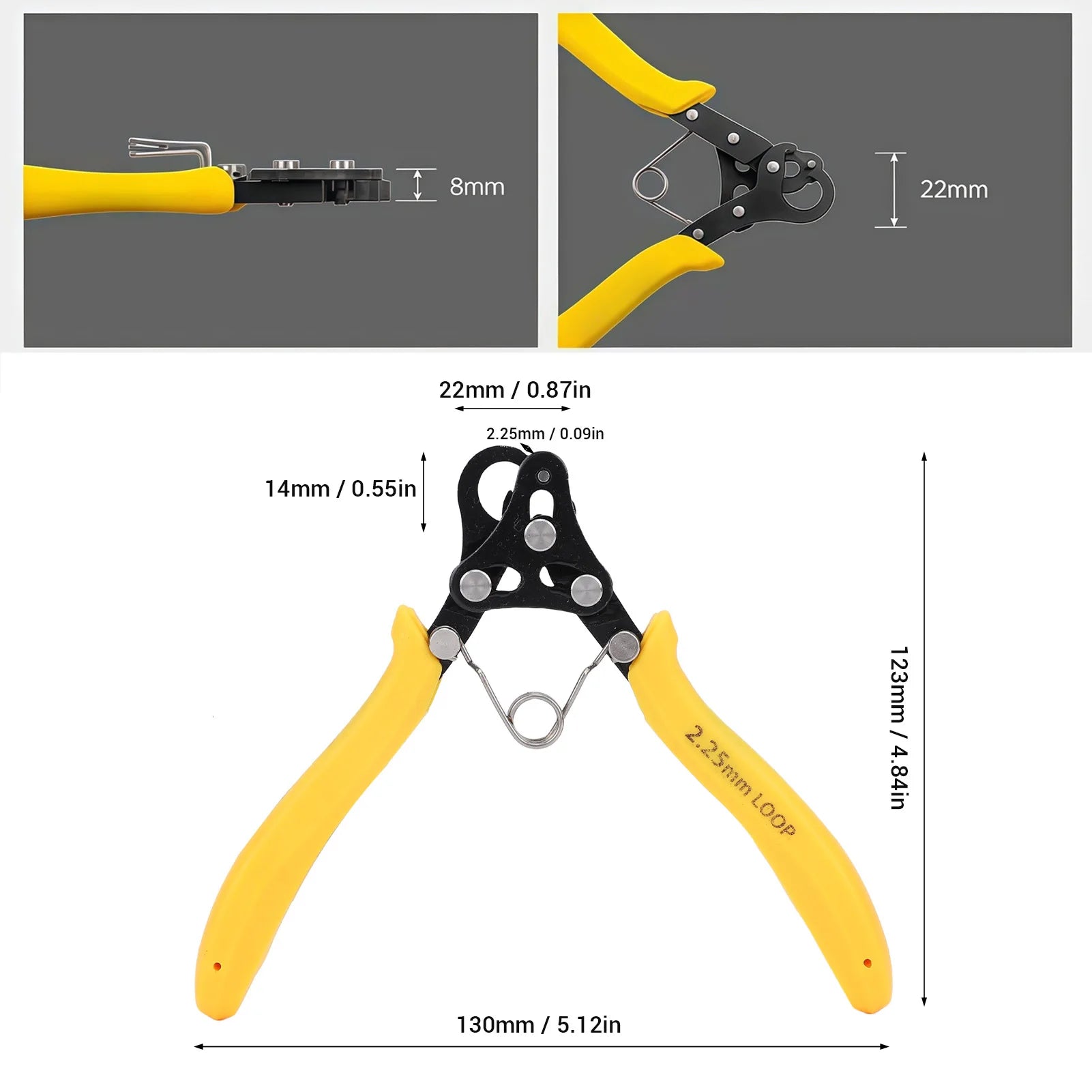 9 Pin Looping Pliers Looping Pliers Tool 2.25mm One Step Looper for 18-26 Gauges Craft Wire Golden Silver Copper Iron Winding