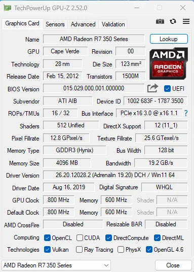 MLLSE AMD R7 350 4GB Graphics Card GDDR3 128Bit PCI-E 3.0 Geforce GPU R7 350 Gaming Video Card Placa De Video